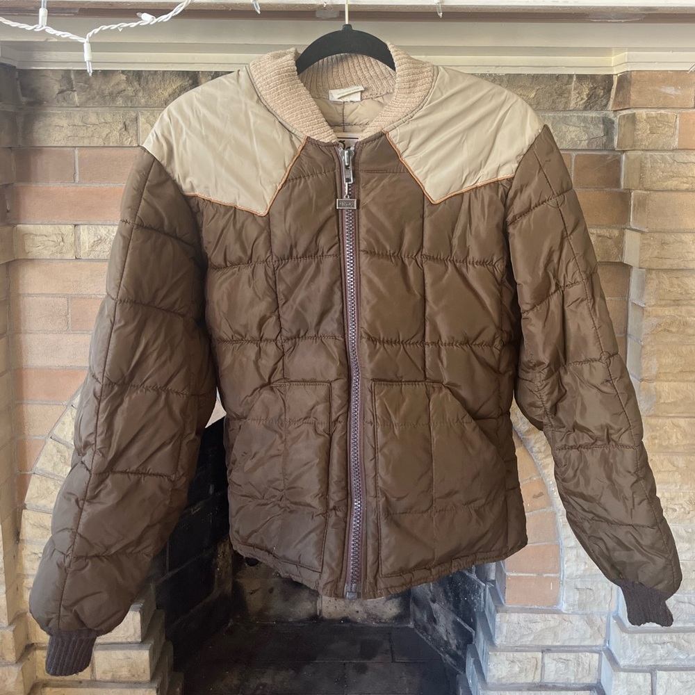 VINTAGE BROWN MUTLI-COLOR PUFFER